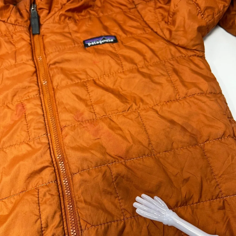 Patagonia Kids Nano Puff Insulated Puffer Jacket Burnt Orange Full Zip